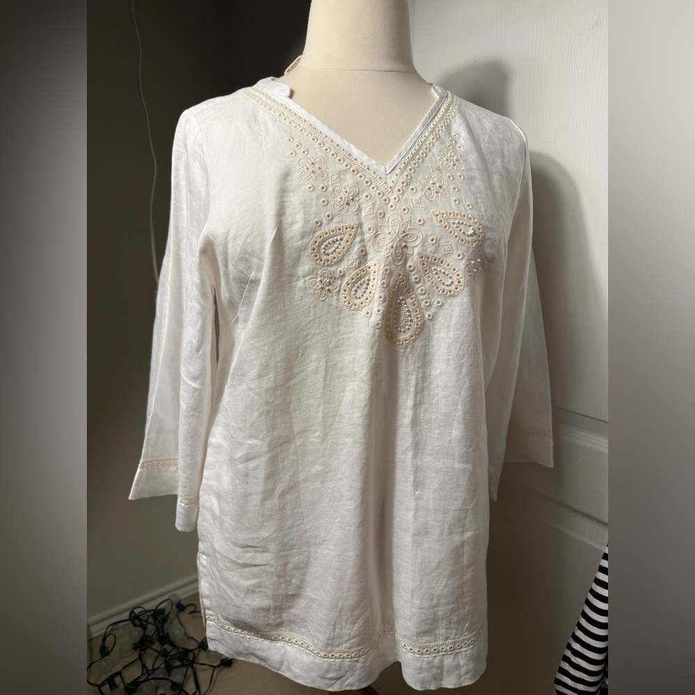 Tommy Bahama Natural Tunic 3/4 sleeves